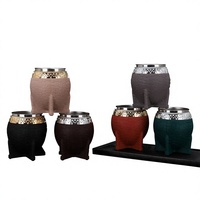 Tasse à Yerba Maté en Acier Inoxydable du Fabricant, Tasse Isotherme Sous Vide en Cuir 8oz, Tasse à Maté Argentin en Cuir avec Paille et Cuillère