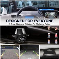 Caméra de recul 8 lumières LED Vision nocturne HD étanche IP68 avec caméra de recul pour véhicule super grand angle 170 degrés