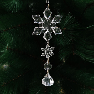 Đồ trang trí Giáng sinh hình bông tuyết, đồ treo cây thông, dây nhựa, khóa thông minh mạ, chất lượng cao, lụa Giáng sinh mềm mại - Product Image 3