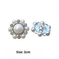 Boutons en alliage de zinc plaqué avec perles de cristal et strass, boutons de luxe écologiques pour la couture de vêtements, boutons à tige