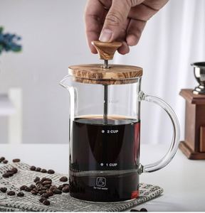 Factory Price Eco-Friendly High Borosilicate Glass Brewing <b>Coffee</b> Milk French Press Tea Maker with Stainless Steel <b>Filter</b> Mesh - Product Image 3