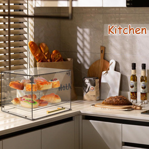 Vitrina de repostería de acrílico de encimera comercial de 2 capas personalizada vitrina de panadería ecológica de estilo moderno transparente - Product Image 6
