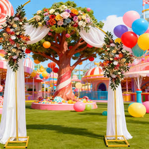 2025 yeni Model dayanıklı Metal altın düğün dikdörtgen zemin kemer olay dekorasyon 5-6ft yükseklik ve merkezi çiçek <span class=keywords><strong>stand</strong></span>ı ile - Product Image 5