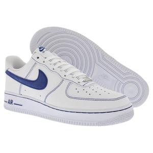 Zapatillas de baloncesto Nike Air Force 1 '07 LV8 de cuero blanco y azul real intenso unisex - Product Image 4