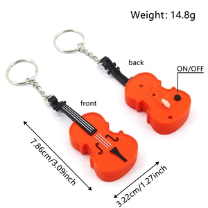 พวงกุญแจไวโอลินพลาสติกขายส่ง เสียงดนตรีจำลอง ของที่ระลึกสำหรับเด็ก - Product Image 3