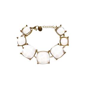Stainless Steel Gold Plated <b>Bracelet</b> With <b>White</b> Stones For Women Fashion Jewelry - Product Image 1