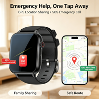Jam Tangan Pintar Kesehatan Lansia A80, Pelacak GPS Dual Backend Mobile & PC, Jam Tangan Peringatan Medis, Jam Tangan Pintar Lansia Kelas Medis