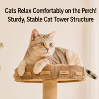 Arbre à chat en bois multi-niveaux personnalisé 134 cm pour 2-3 chats, avec condo, hamac, capsule, gamelle et sisal, OEM, vente en gros