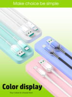 Kabel Pengisi Daya Cepat USB Tipe-C 6A 120W, Cangkang Transparan, Jalinan Nilon, Konduktor Tembaga Murni untuk Komputer dan Earphone 1M