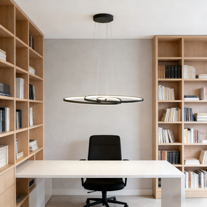 โคมไฟเพดาน <span class=keywords><strong>LED</strong></span> ทรงวงแหวนหลายวง สไตล์โมเดิร์นมินิมอล สำหรับห้องรับประทานอาหารและห้องนั่งเล่น - Product Image 2