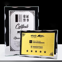 Gravure personnalisée en cristal clair Certificat Plaque Awards Certificat MH-NJ0720