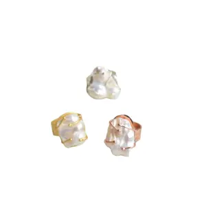 Boucles d'oreilles de créateur avec pierres précieuses naturelles, finition plaquée or et bijoux de qualité fabriqués par des artisans - Product Image 1