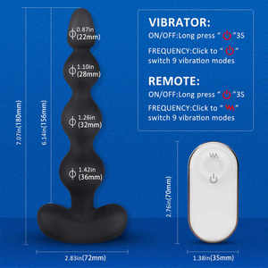 Silikon Fernbedienung Anal Plug Vibrierende Sexspielzeug Hinterhof Anal Perlen Vibromasseur Vibrator Adult Fun Butt Anal Sexspielzeug - Product Image 1