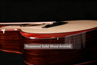 Luxury All Solid Guitar Acoustic | Spruce & Rosewood, Auto-Lock Tuners, Ebony Fretboard, Armrest, Anti-Oxidation Coated Strings