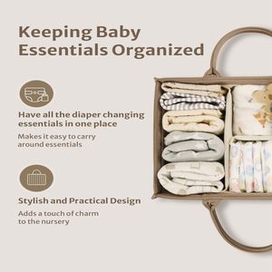Bolsa de Almacenamiento para Pañales, Cesta de Almacenamiento para Pañales de Bebé, Bolsa de Viaje de Gran Capacidad para Mamá, Bolsa de Pañales de Felpa, Kit de Preparación para Maternidad - Product Image 4