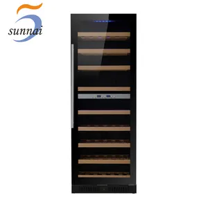 Sistema de refrigeração de vidro completo feito sob encomenda do compressor da porta de Sunnai embutido na geladeira de armazenamento do vinho da zona dupla