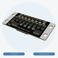 Modul Sensor Pelacak Garis Inframerah 9 Saluran dengan Indikator LED Output TTL yang Dapat Disesuaikan untuk Mobil Robot Arduino