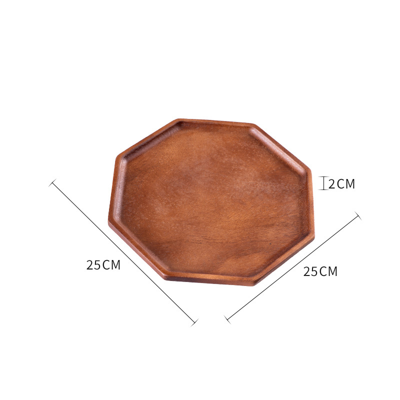 Assiette octogonale 25*2cm -- marron