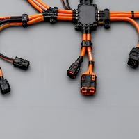 Harnais de câblage haute tension personnalisé pour véhicules électriques, assemblage de câbles avec connecteur électrique multipolaires pour intégration véhicule
