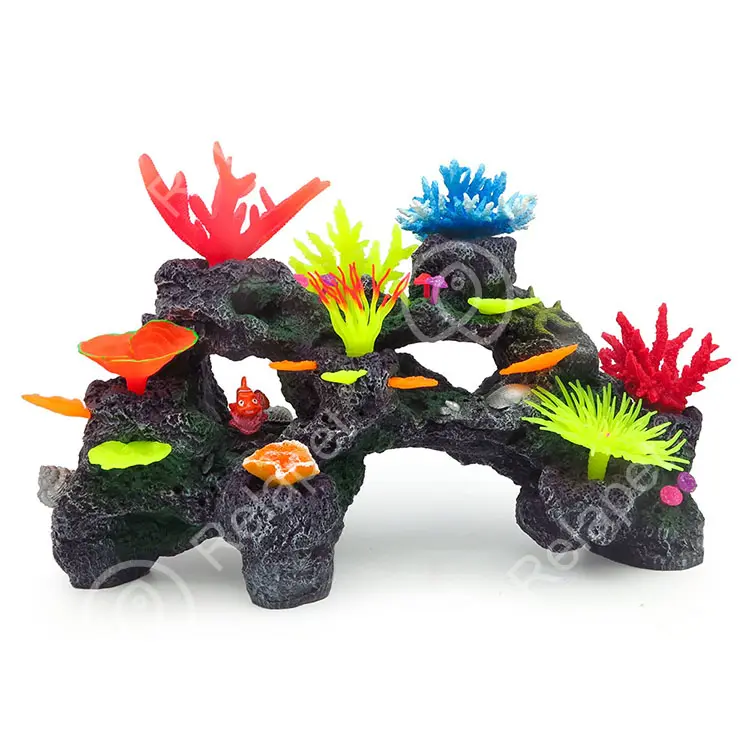 Artificial Coral Aquarium Ornament Set Colorful Fish Tank Decoration Aquarium Accessories Wholesale