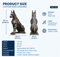 Sculpture de Bouledogue Allemand en Bronze Faite à la Main, Haute Définition, Paire de Chiens Gardeurs en Métal Coulé, Statue pour Entrée de Villa, Art de Jardin
