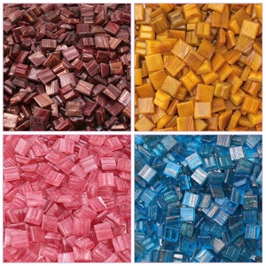Dult-mosaico de vidrio para manualidades, mini azulejos cuadrados de vidrio suelto DIY - Product Image 3