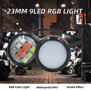 Nueva Luz LED RGB de 23mm y 9 LED con Efecto Ojo de Águila, 12V, para Motocicleta y Automóvil, Lámpara Estroboscópica LED, Impermeable IP67, Multicolor, Intermitente, Decorativa - Product Image 2