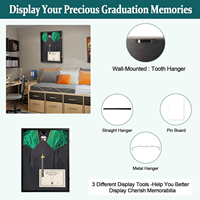 Grand coffret de présentation pour diplômes, en bois et verre acrylique, à fixation murale, avec cadre verrouillable et porte en verre acrylique pour souvenirs