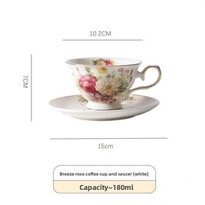 High-value Vintage Floral Coffee Cup and Saucer, Light Luxury Gold Rim Afternoon <b>Tea</b> Ceramic Cup, Court Style <b>Tea</b> <b>Set</b> - Product Image 6