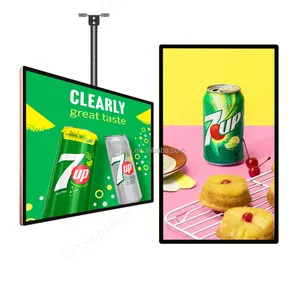 65 Inch 75 Inch Touch Screen 4k Hanging Commercial Samsung Digital Menu Board Signage For LED KFC Restaurant