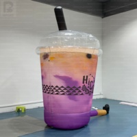 Gobelet à thé au lait gonflable géant de 3 m (10 pi) avec logo personnalisé imprimé, pour publicité extérieure, gobelet à café gonflable pour la promotion de la marque