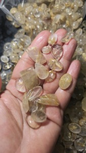 Natural <b>Rainbow</b> Rutilated Quartz Mix Cabochon Gemstone | Clear Quartz Rutile Inclusions with Color Play | Wholesale Manufacturer - Product Image 5