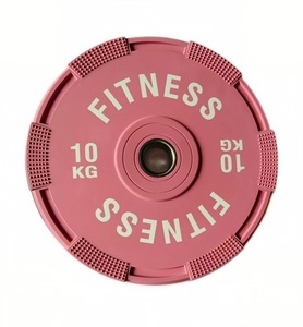 Gym Equipment Macaron Colored Large Hole Full Rubber Barbell Plates Unisex for Weight Lifting <b>Strength</b> <b>Training</b> - Product Image 4