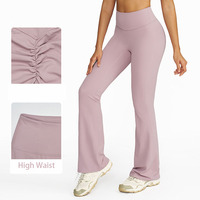 2025 nouvelle tendance bout à bout extensible danse Fitness pantalon taille haute évasé Yoga pantalon pour les femmes