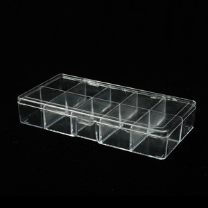 Clear Plastic Storage Box 10 Compartment Rectangular With Lid For Jewelry Organizers Daily Necessities - Product Image 1