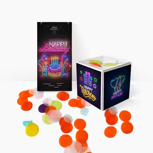 Nhà Máy Tùy Chỉnh Tái Chế Vật Liệu Album Ảnh Card -up Cubes Bất Ngờ Confetti Lớp Phủ UV Dập Nổi Tự Làm Nổ Quà Tặng - Product Image 3