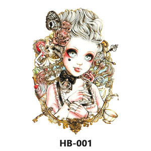 Ventes directes d'usine fleur imperméable temporaire de longue durée et tasse de thé fille autocollants de <span class=keywords><strong>tatouage</strong></span> pour hommes et femmes modèle HB01 - Product Image 6