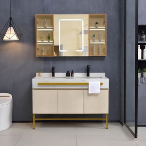 Lavandino di nuovo Design con comodino stile moderno doppio bagno lavandino da bagno vanità - Product Image 1