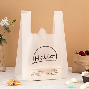 Customized PE Plastic T-Shirt Bag Gravure Printing Supermarket Promotions Transparency Plain Model Industrial Packing Custom