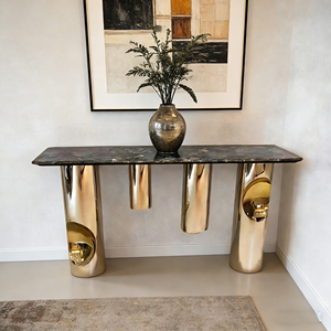 Console moderne avec plateau en marbre et pieds en fibre de verre dorés pour l'<span class=keywords><strong>entrée</strong></span> de la maison - Product Image 6