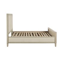 Lit double personnalisable en cuir capitonné avec rangement, style américain moderne, cadre en bois de chêne, 1800x2000mm