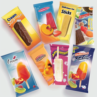 Sac d'emballage scellé à 3 côtés, emballage stratifié glacé, sac en plastique pour crème glacée