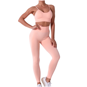 Conjunto de Leggings Deportivos para Mujer, Talla Grande, Diseño Personalizado, Tejido Transpirable Antibacterial de Color Sólido - Product Image 5