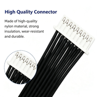 Câble Plat Noir Personnalisé avec Connecteur JST XH PH 2P-20P, Câblage Électrique à Âme en Cuivre Haute Conductivité pour Équipement