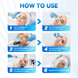 เครื่องทำทรีทเมนท์หน้า O2 Beauty ระบบไฮโดรเดอร์มาเบรชั่น อุปกรณ์เสริมความงามสำหรับร้านเสริมสวย เครื่องพ่นออกซิเจนสปา UH10 เครื่องไฮโดรเดอร์มาเบรชั่นสำหรับผิวหน้า UH10 - Product Image 5
