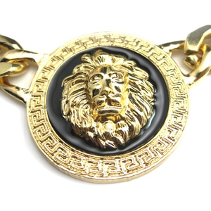 All'ingrosso della moda testa di leone oro Hip Hop grande catena collana cubano Link per le donne uomini anniversario ispirato simbolismo cristiano - Product Image 4