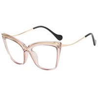 Nouvelles lunettes vintage de style européen et américain, monture en X, anti-lumière bleue, effet amincissant, avec décorations sur les sourcils