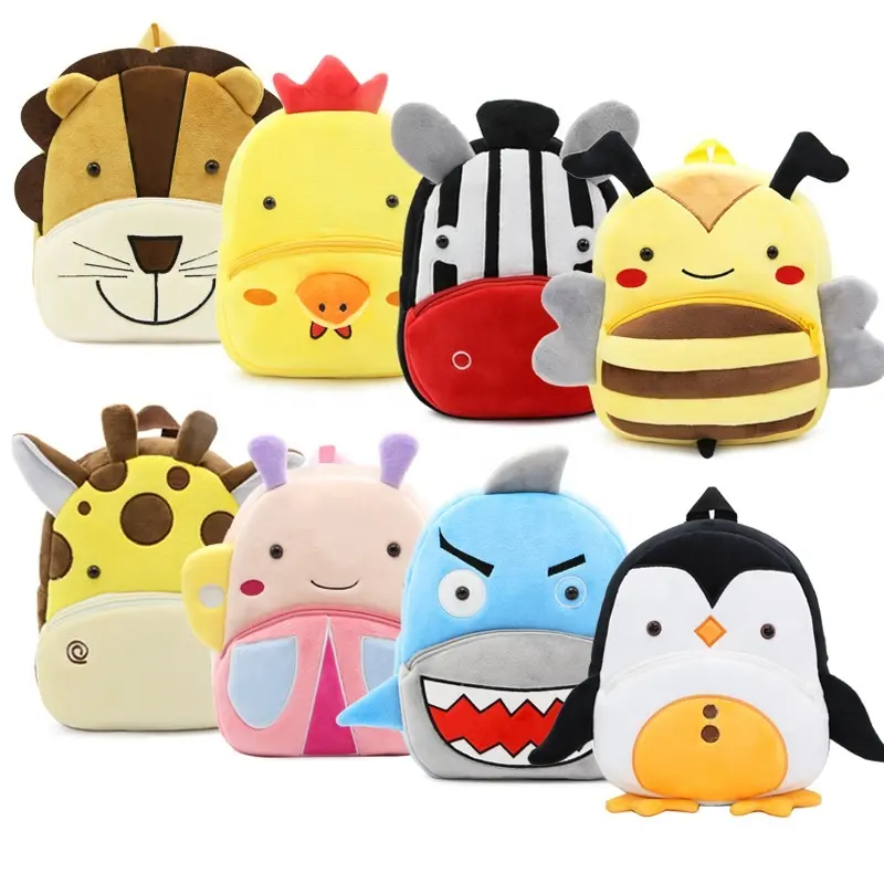 Vente en gros pas cher sac d'école dessin animé mignon sac à dos en peluche animal sac à dos pour enfants