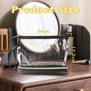 Sac cosmétique transparent en PVC avec fermeture éclair approuvé par la TSA, logo personnalisable, organisateur, résistant à l'eau, portable, style tendance - Product Image 3