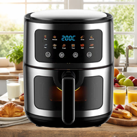 Friteuse pour la maison Hôtel Appareil de cuisine électrique moderne Écran Lcd Écran tactile électrique Contrôle sans huile